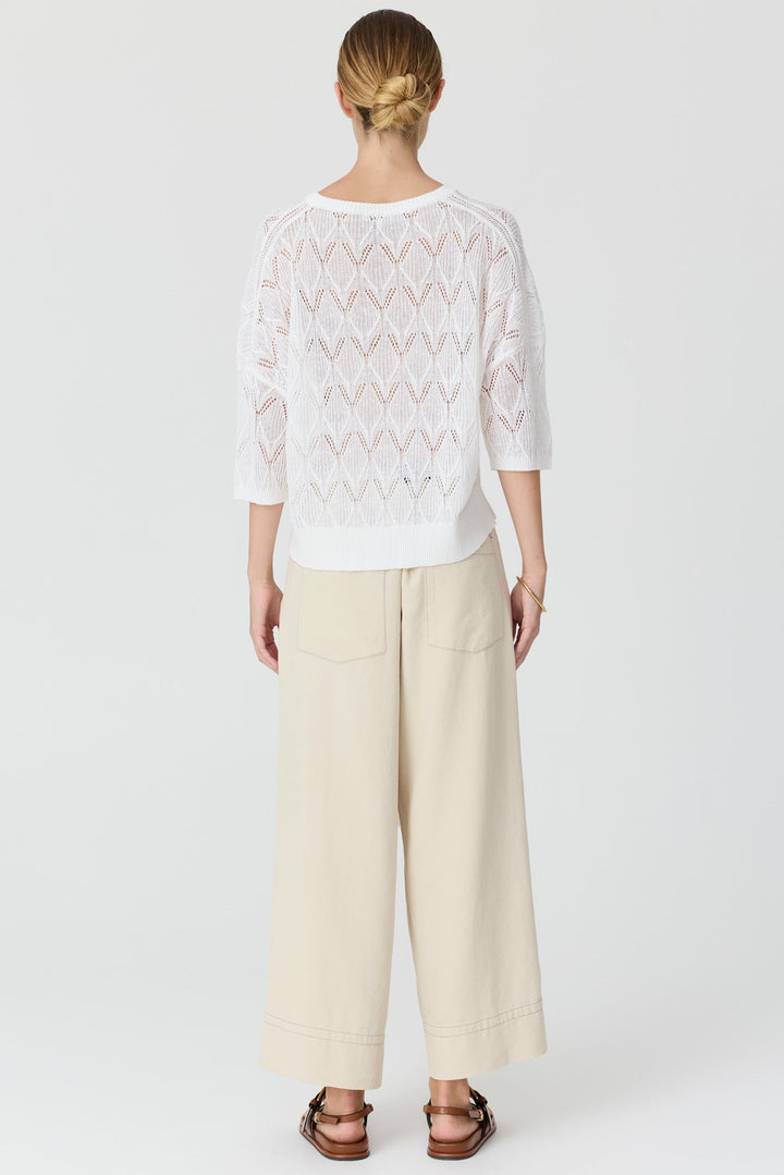 Rosin Pointelle Tee - White