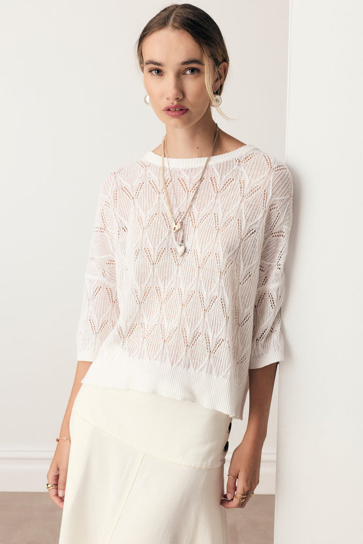 Rosin Pointelle Tee - White