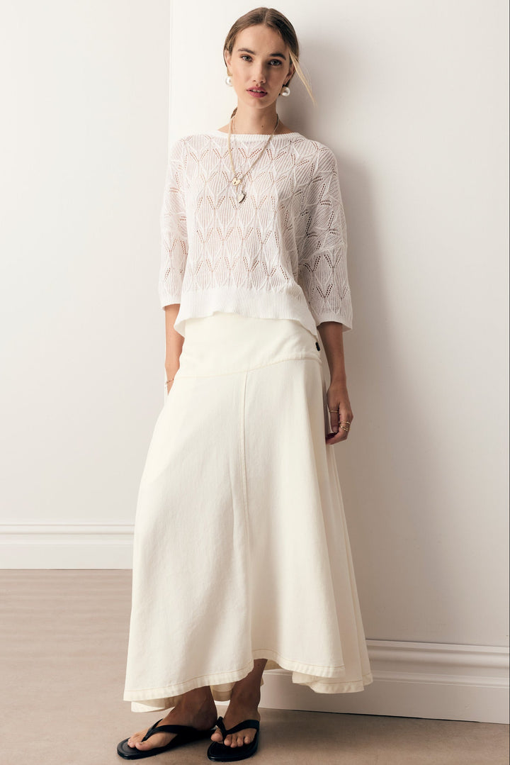 Rosin Pointelle Tee - White