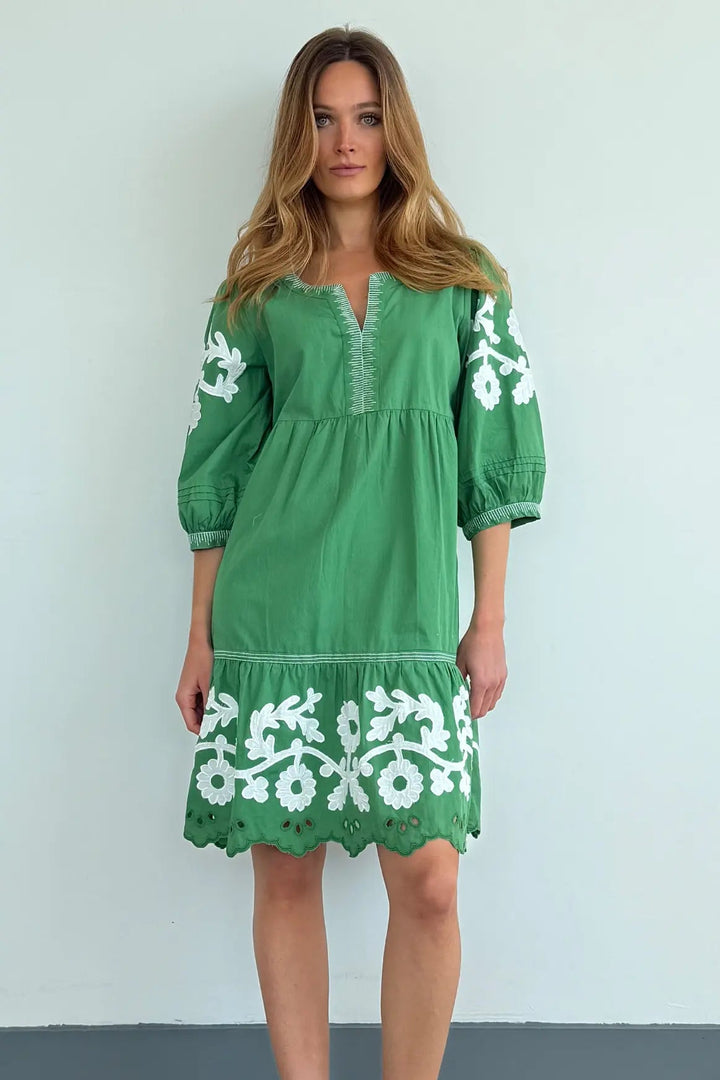 Genta Dress - Leaf Green