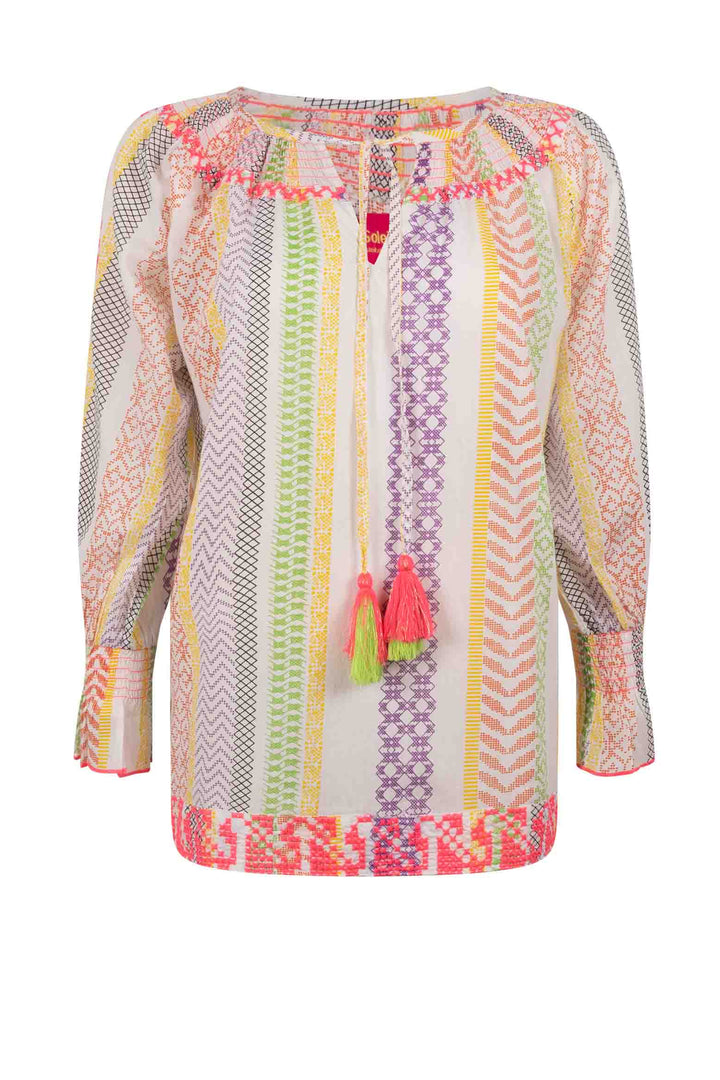 Place Du Soleil Blouse 113 -  Neon Pattern