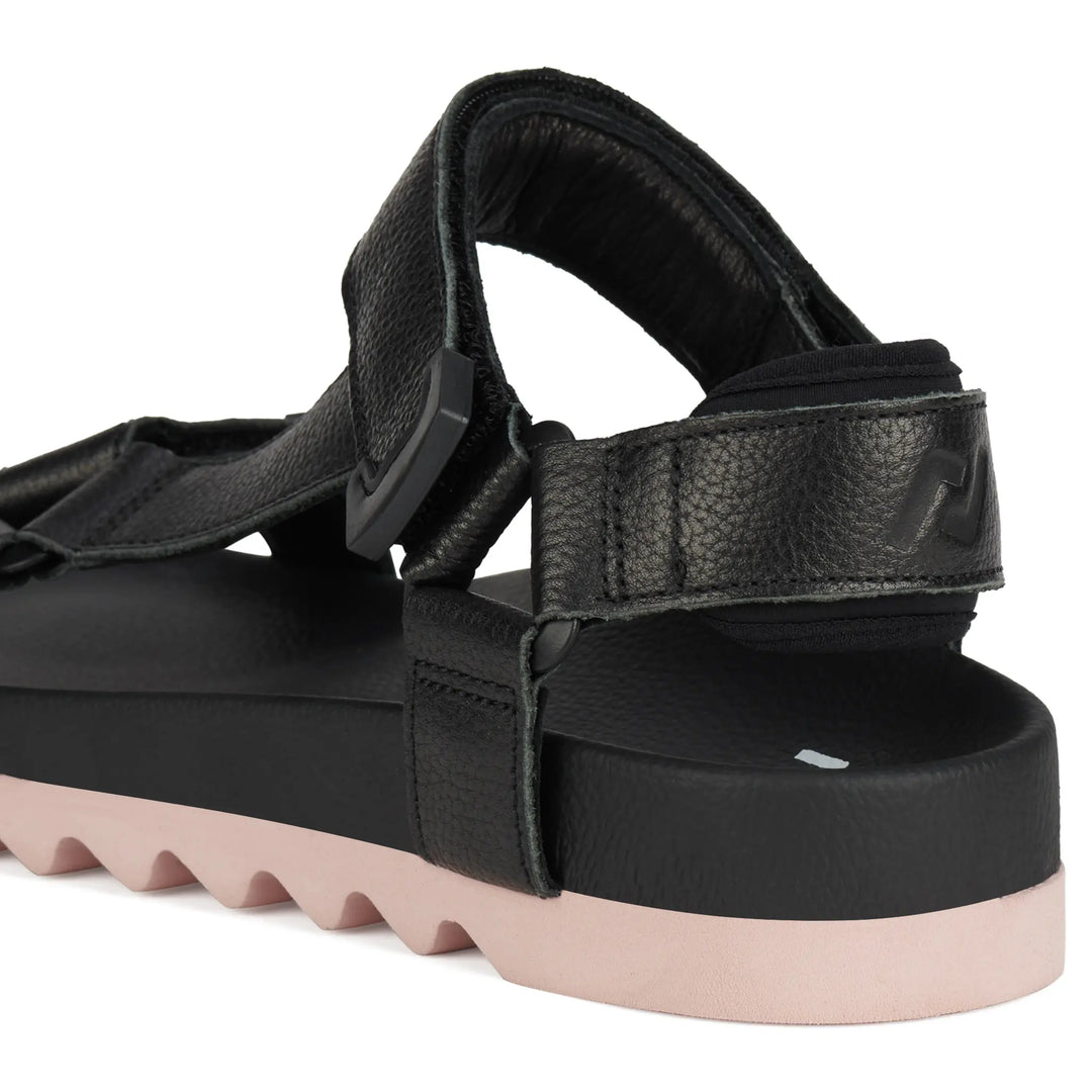 Tooth Wedge Sandal - Black/Pink