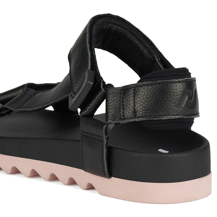 Tooth Wedge Sandal - Black/Pink