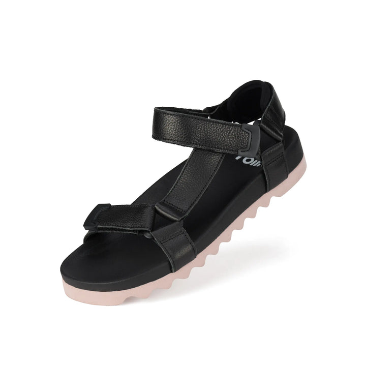 Tooth Wedge Sandal - Black/Pink