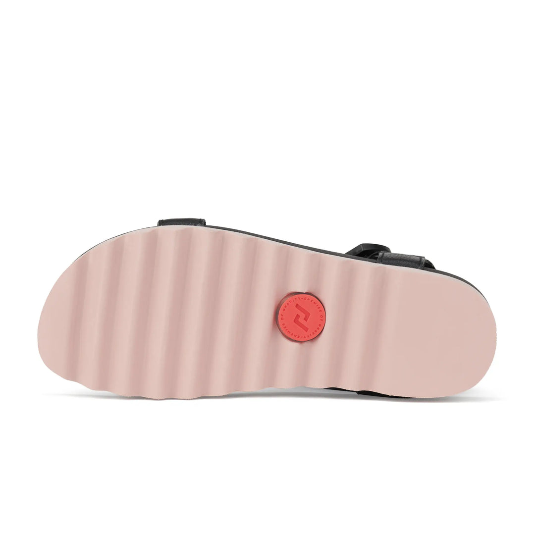 Tooth Wedge Sandal - Black/Pink