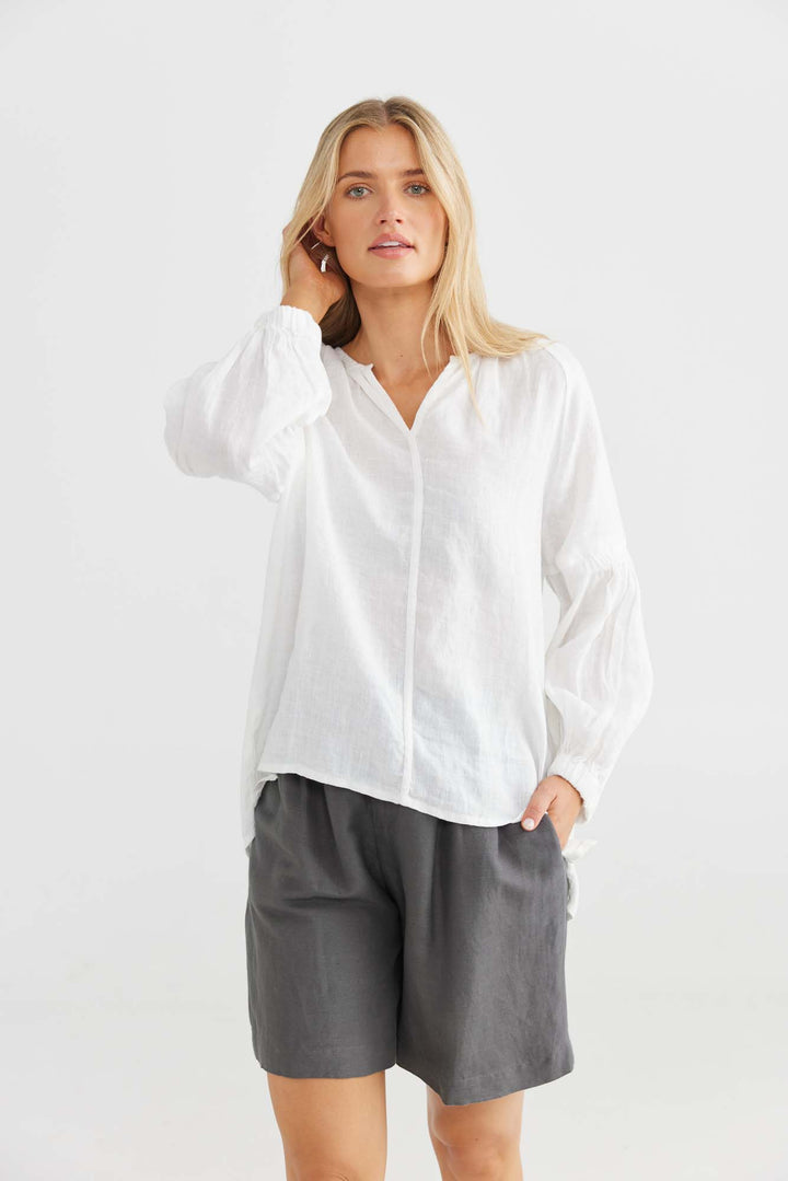 Salerno Top - White Linen