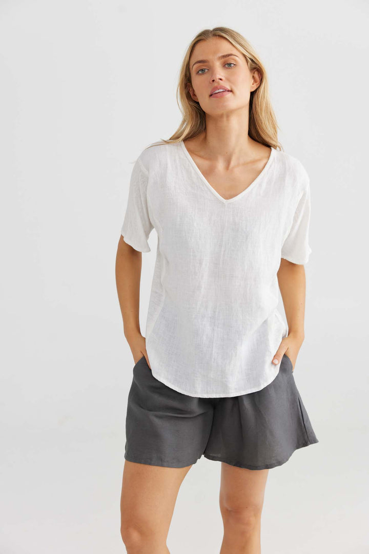 Livorno top - White Linen