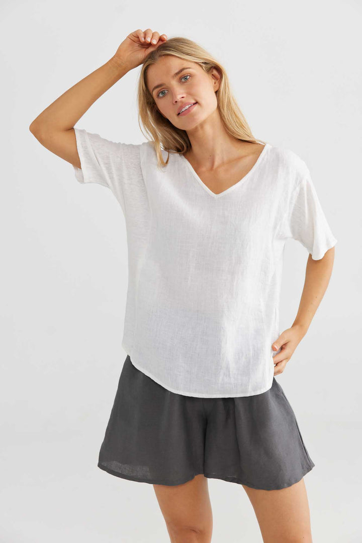 Livorno top - White Linen