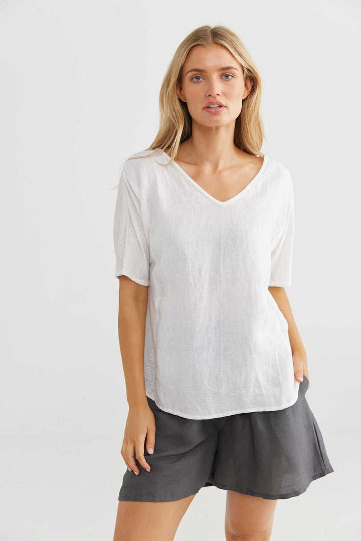 Livorno top - White Linen