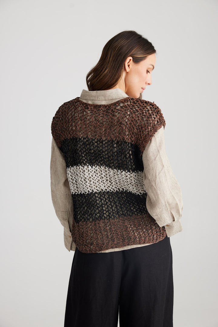 La Fresha Top - Brown Stripe