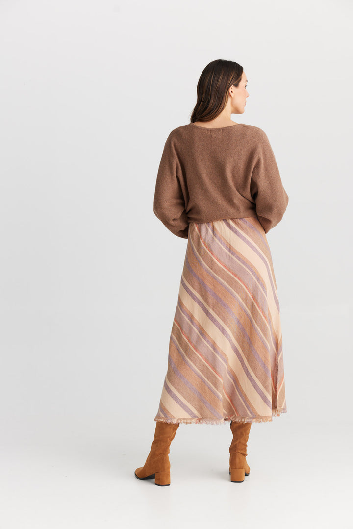 Sicily Skirt - Santal Stripe