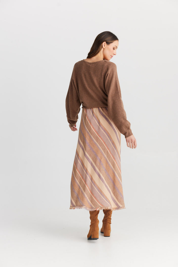 Sicily Skirt - Santal Stripe