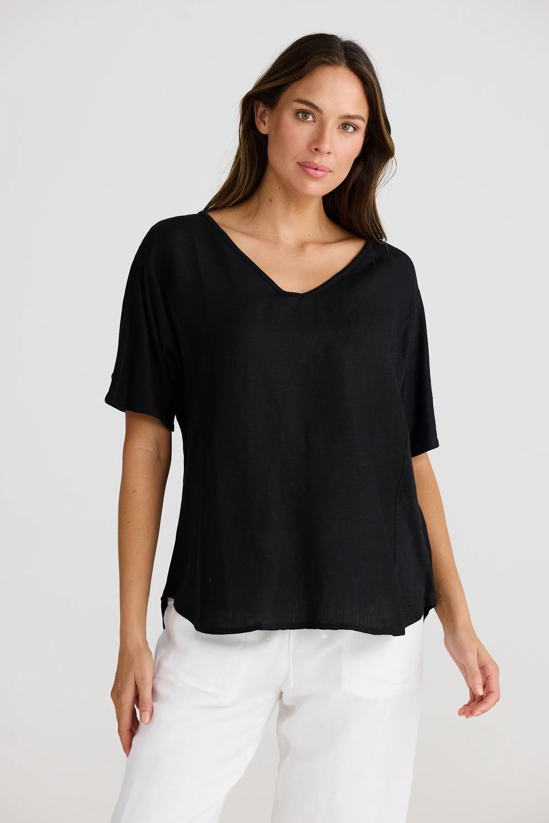 Livorno Top - Black Linen Blend