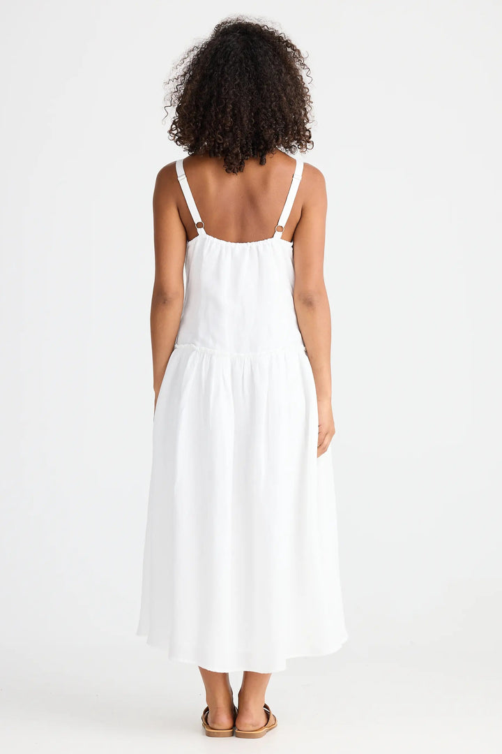 Shanty Corporation Limone Dress White Linen Blend