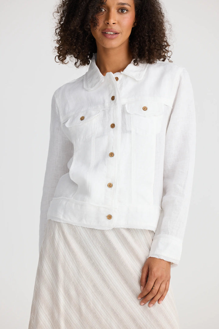 Monza Jacket - White Linen