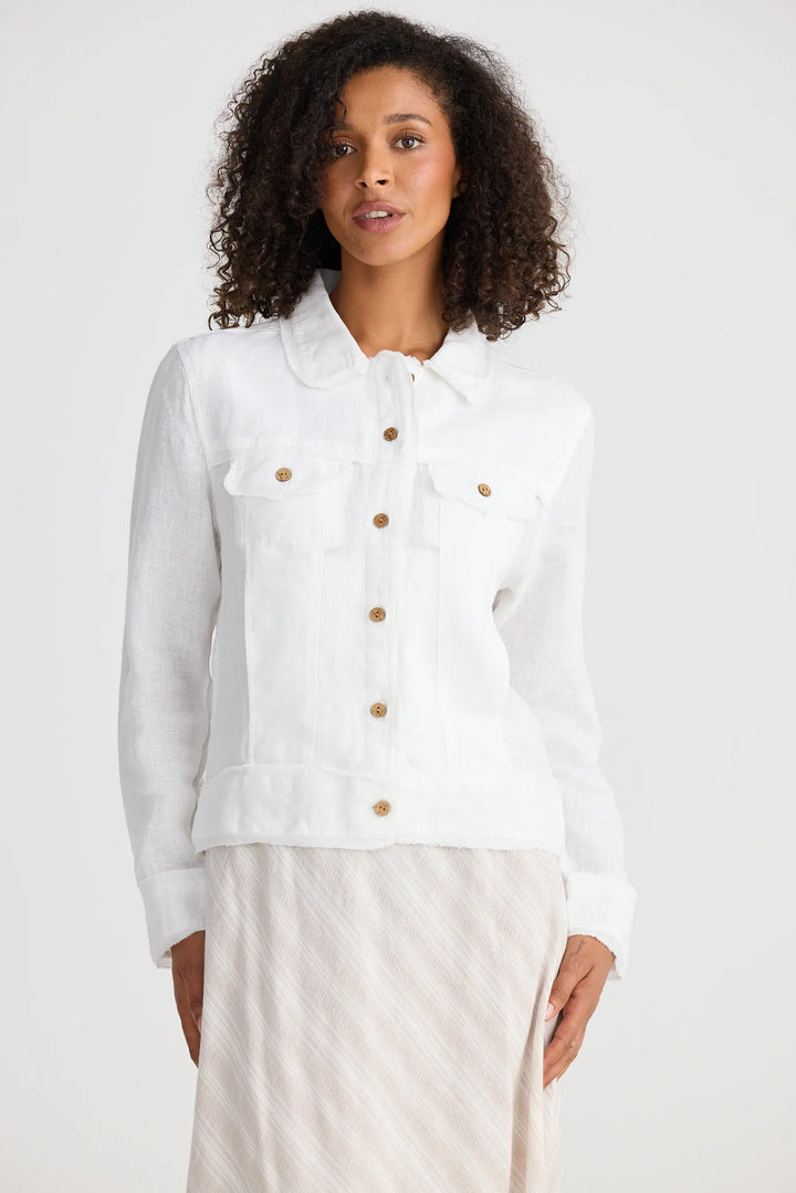 Monza Jacket - White Linen