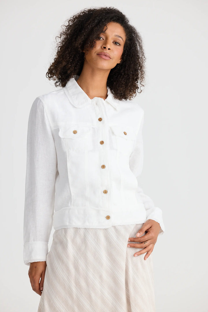 Monza Jacket - White Linen