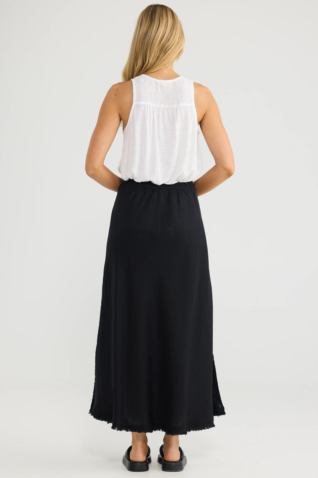 Sicily Skirt - Black Linen