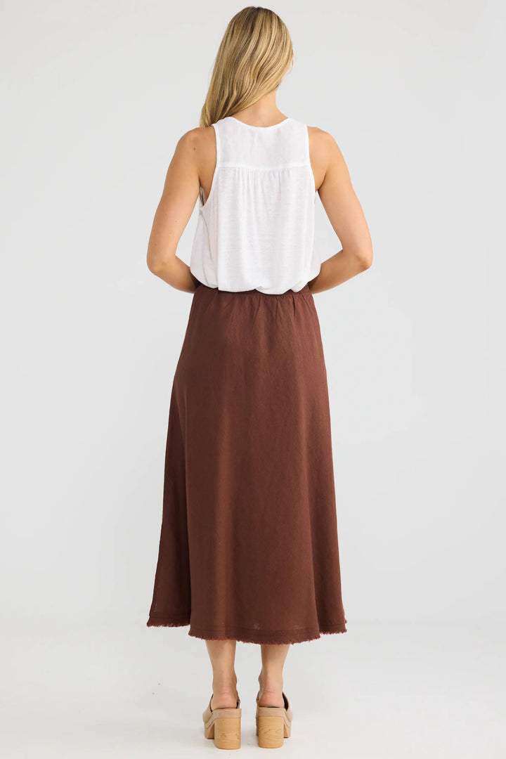 Sicily Skirt - Chocolate Linen