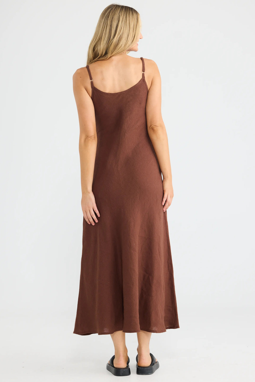 Coco Bias Dress - Chocolate Linen