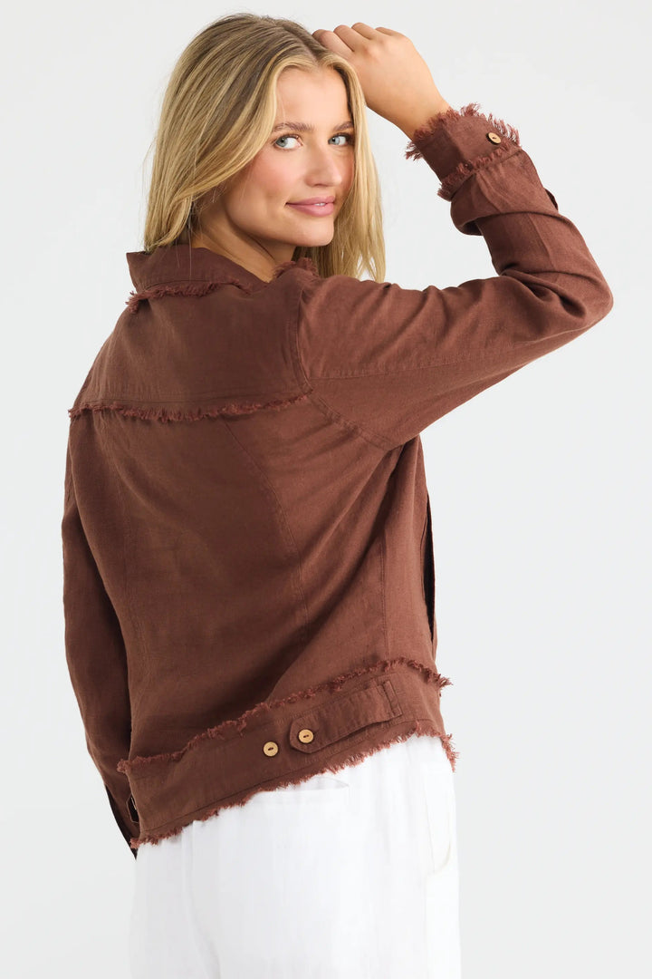 Monza Jacket - Chocolate Linen