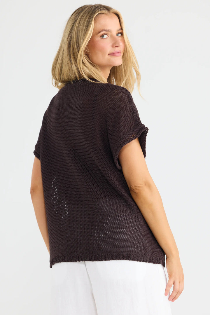 Issa Knit Tee - Chocolate
