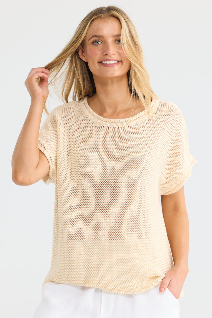 Issa Knit Tee - Natural