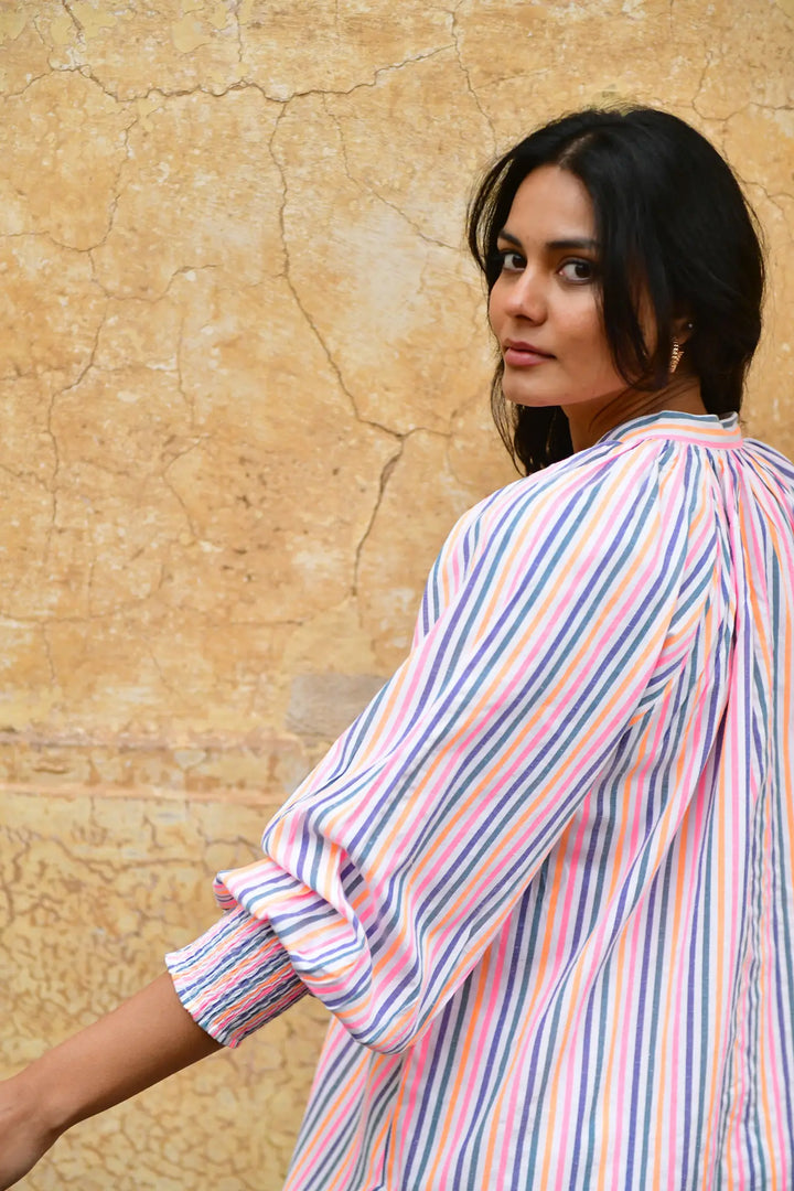 Azure & Indigo Sunset Oversized Shirt