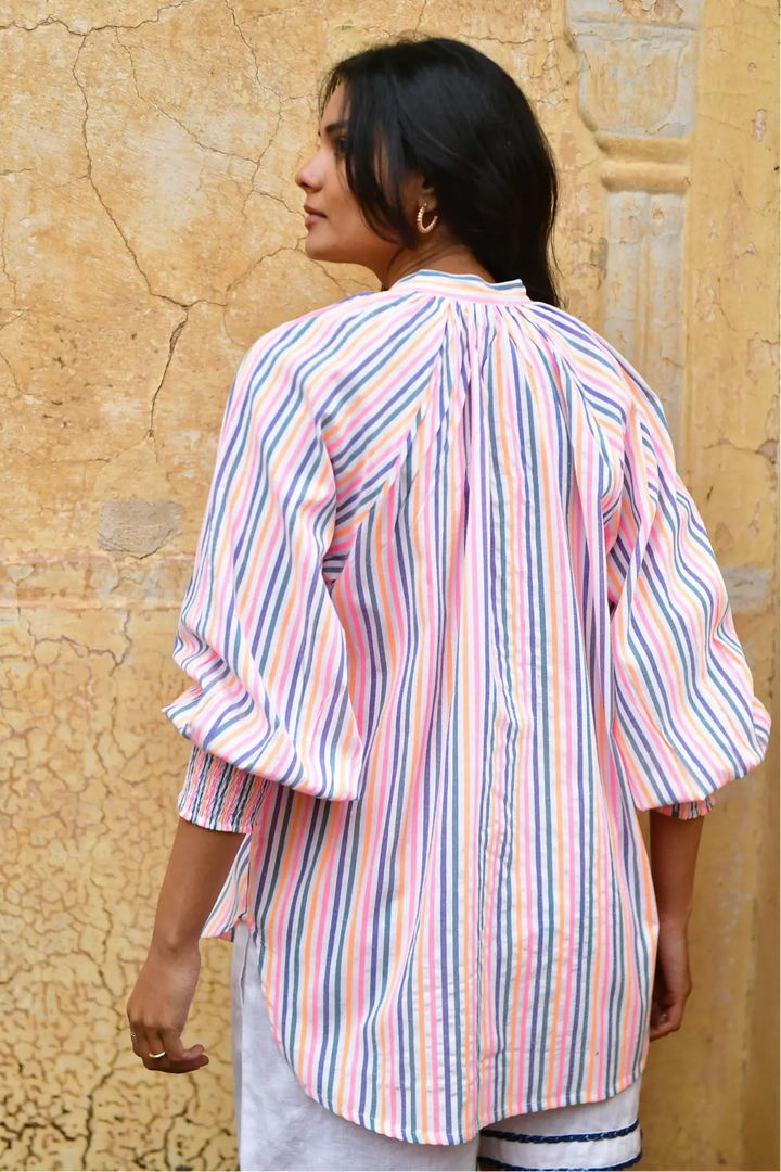 Azure & Indigo Sunset Oversized Shirt