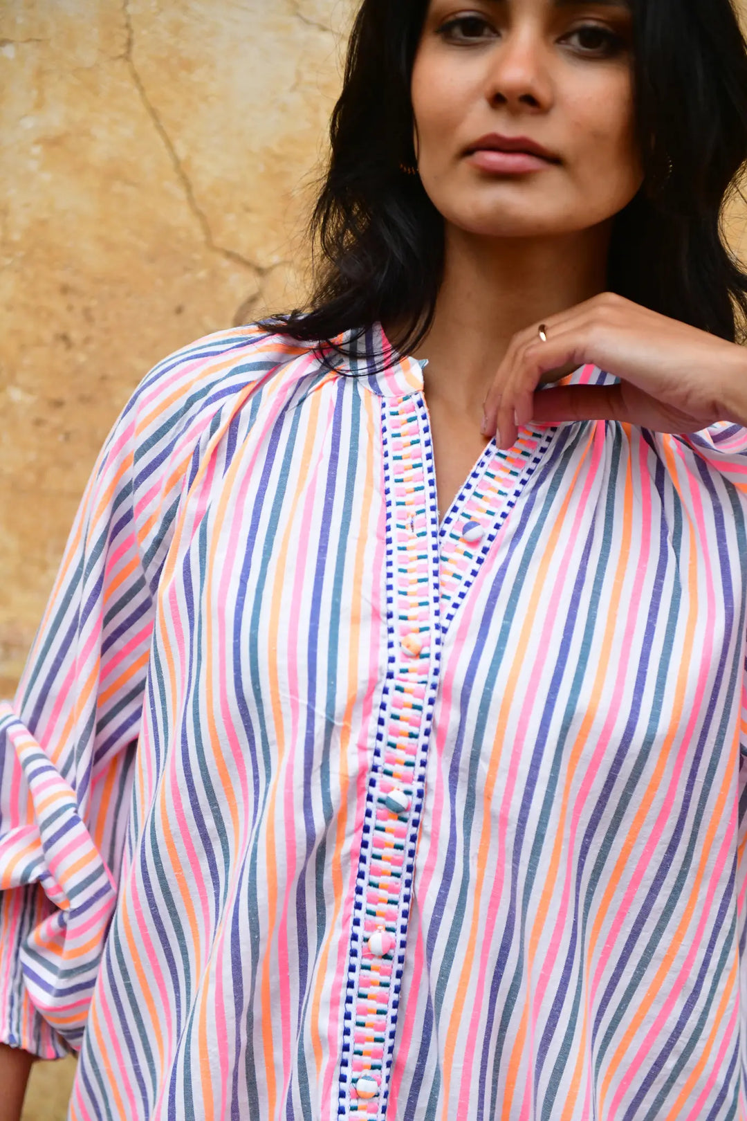 Azure & Indigo Sunset Oversized Shirt