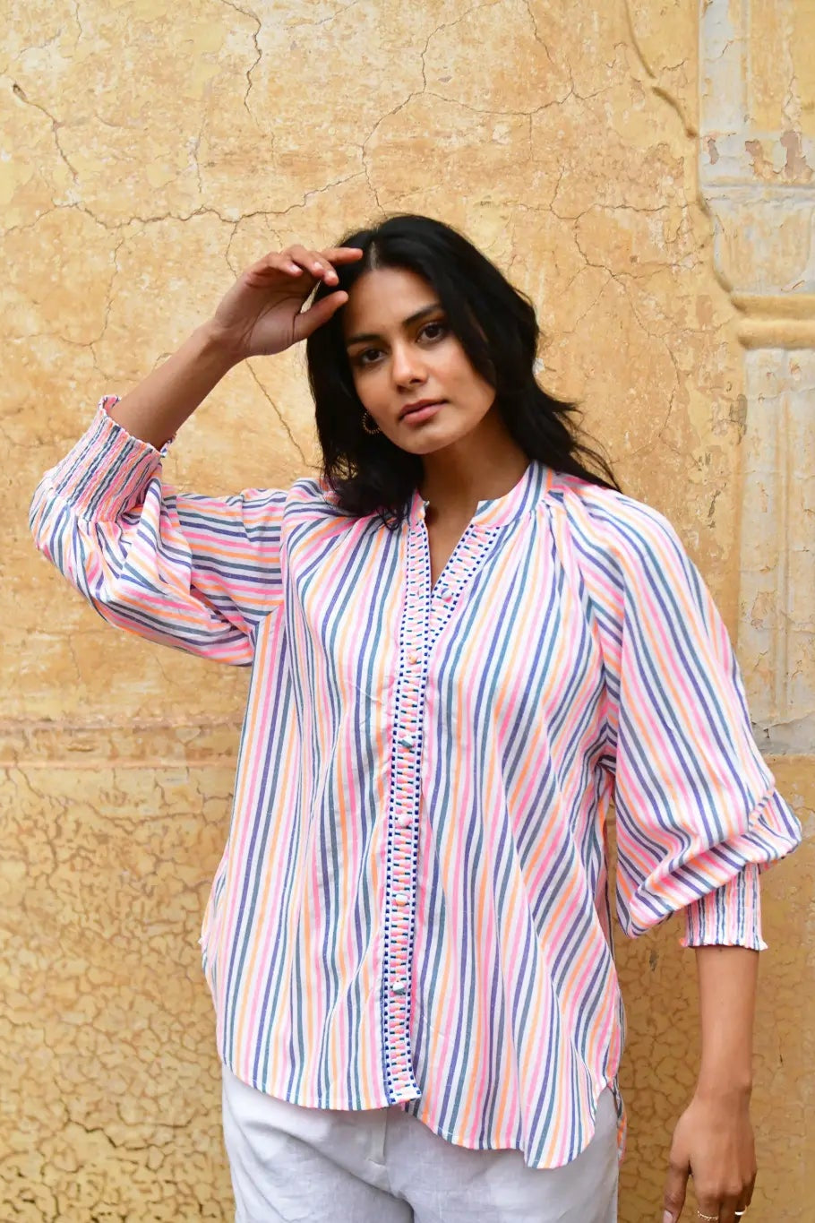 Azure & Indigo Sunset Oversized Shirt
