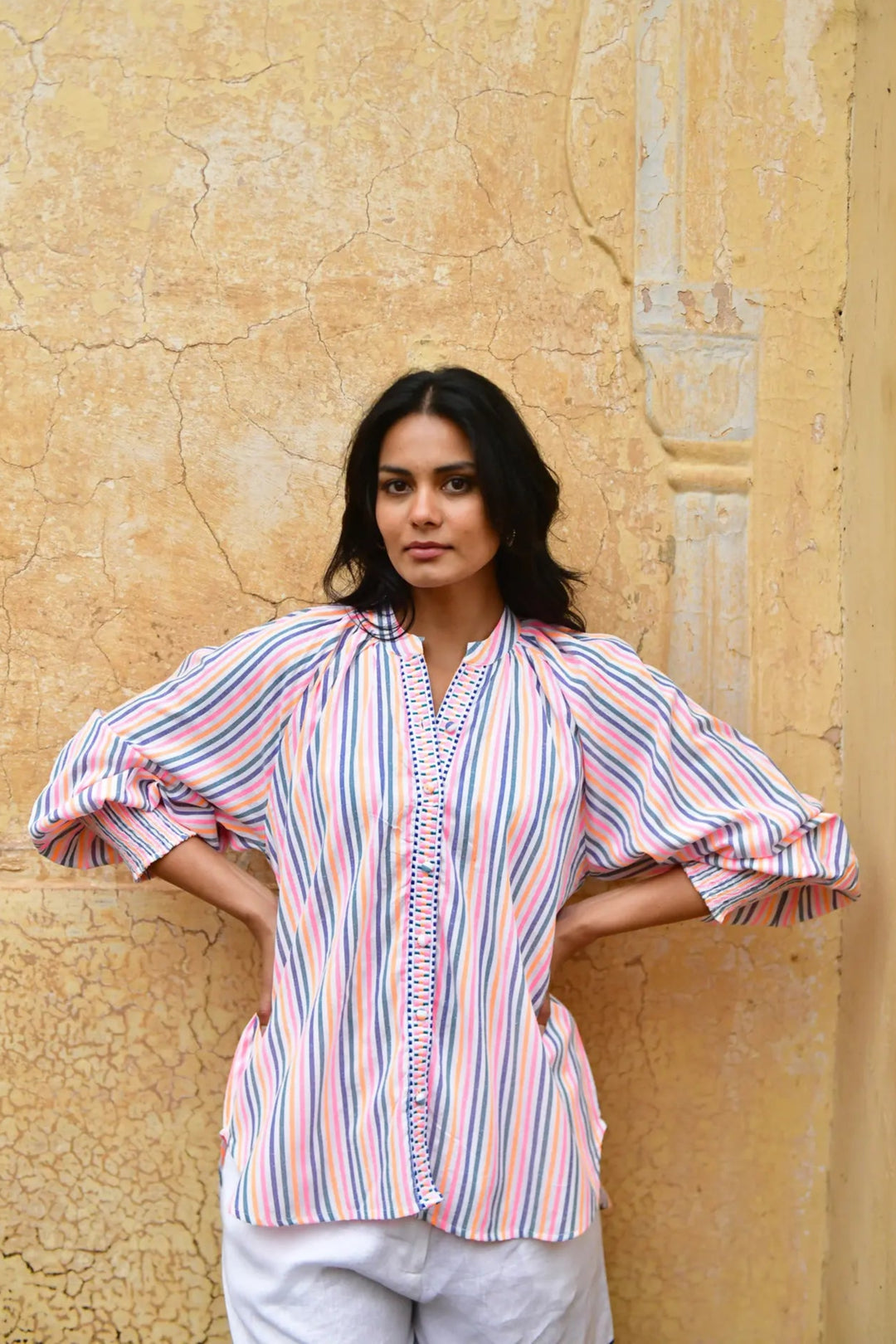 Azure & Indigo Sunset Oversized Shirt