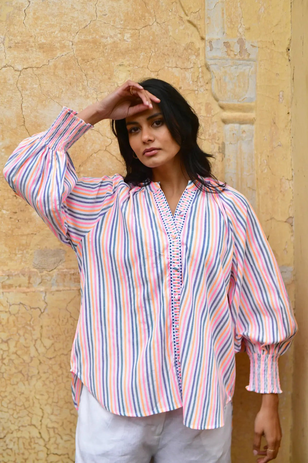 Azure & Indigo Sunset Oversized Shirt