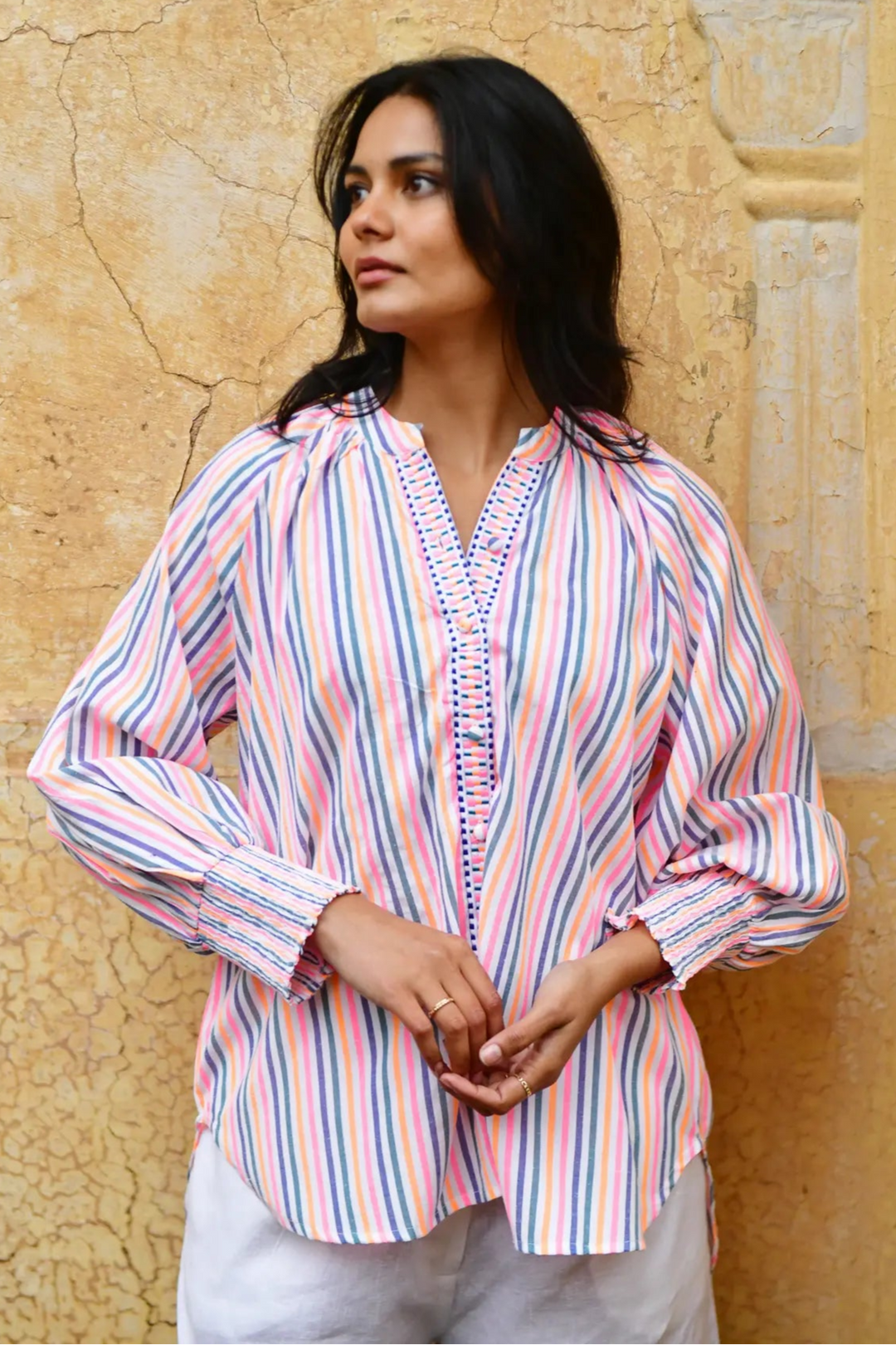 Azure & Indigo Sunset Oversized Shirt