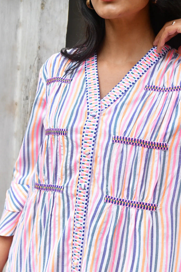 Azure & Indigo Sunset Swing Dress
