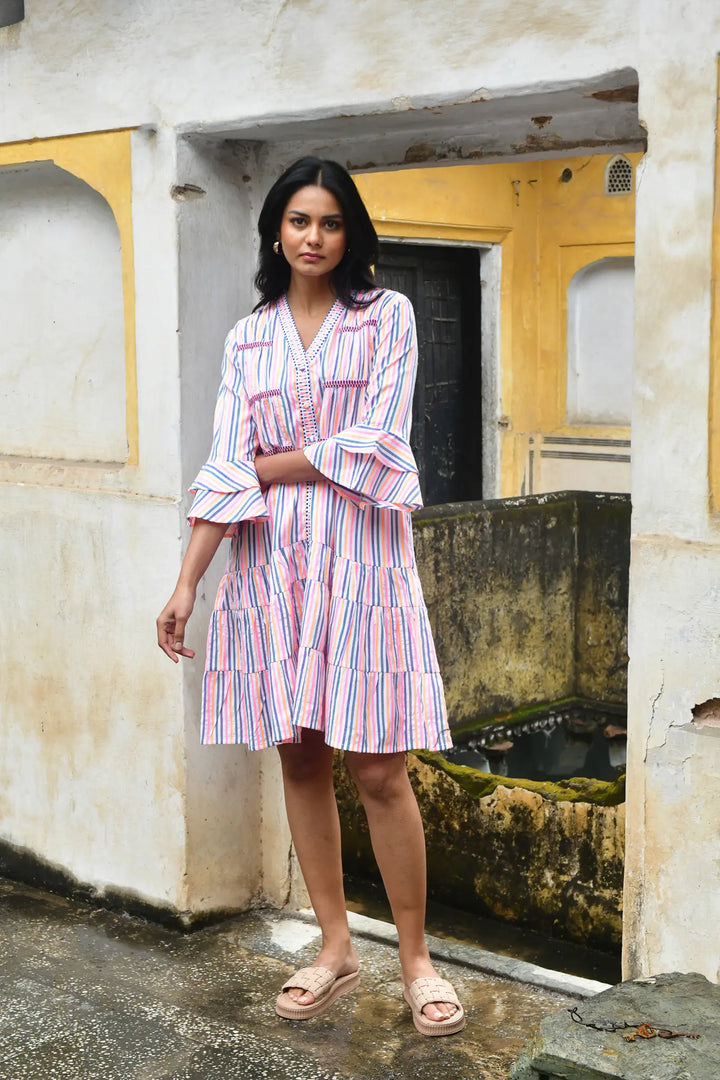 Azure & Indigo Sunset Swing Dress