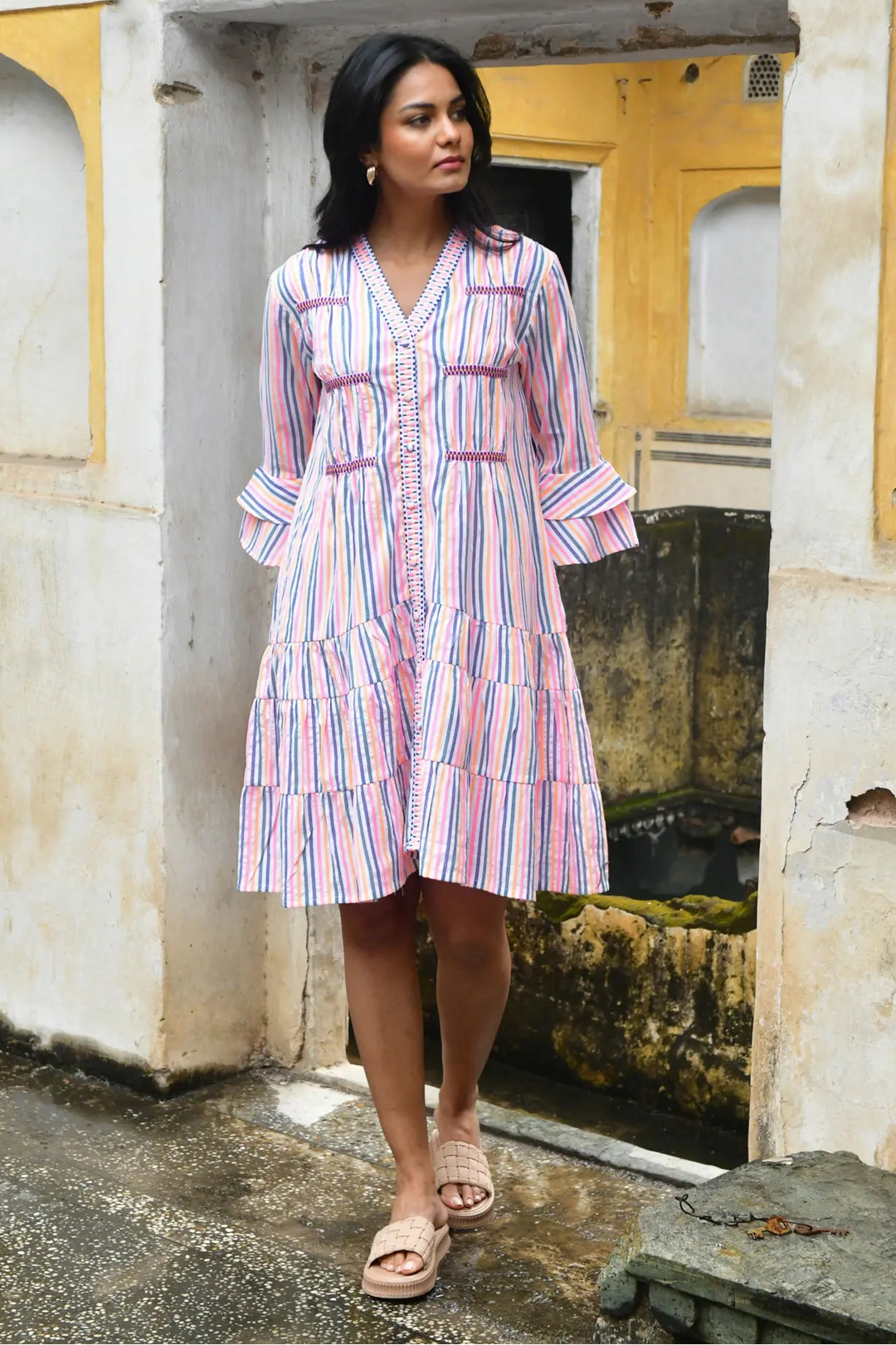 Azure & Indigo Sunset Swing Dress