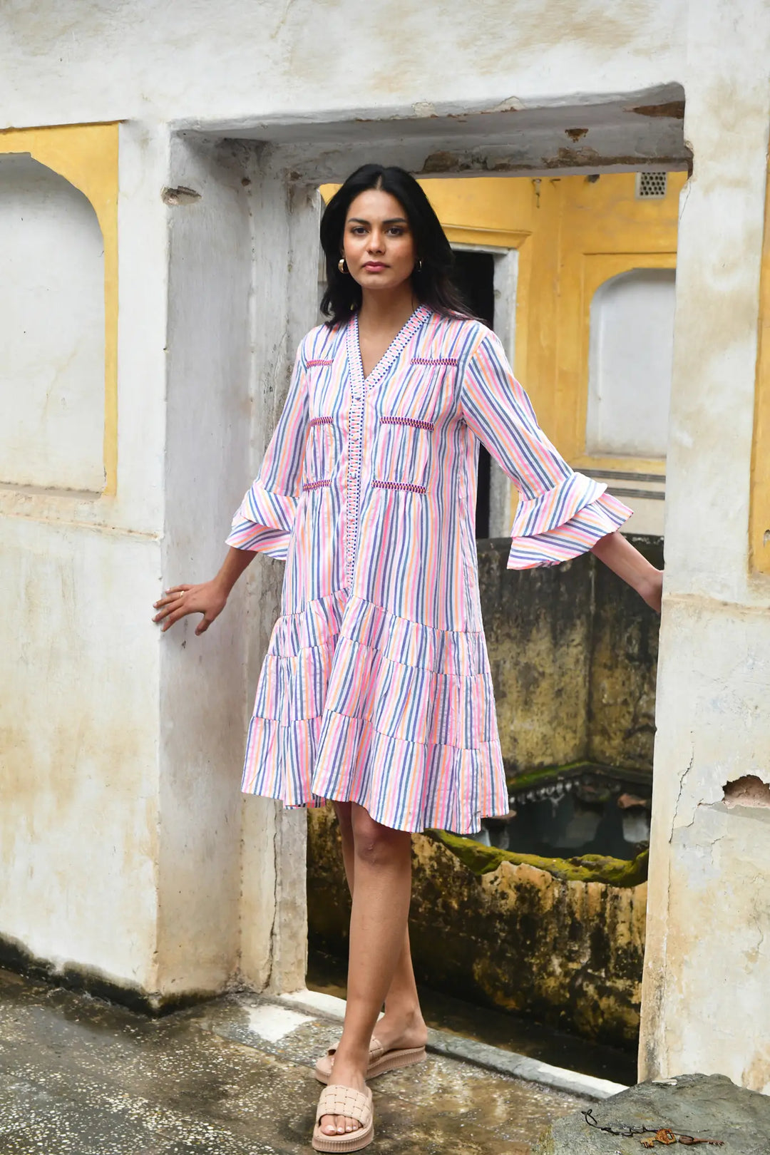Azure & Indigo Sunset Swing Dress