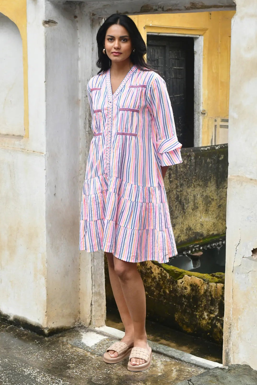 Azure & Indigo Sunset Swing Dress