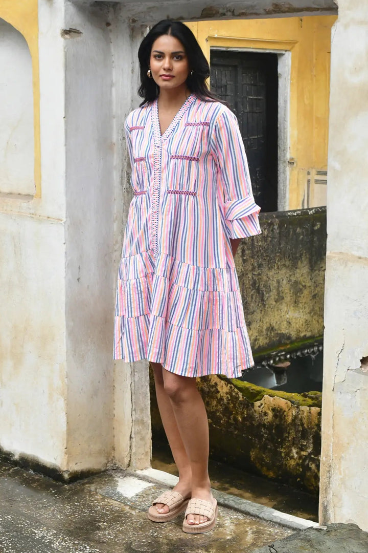 Azure & Indigo Sunset Swing Dress