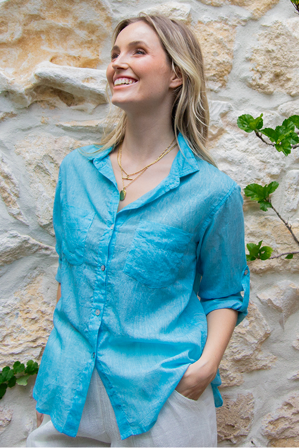 Scandi & Co Hailey Shirt Blue Curacao