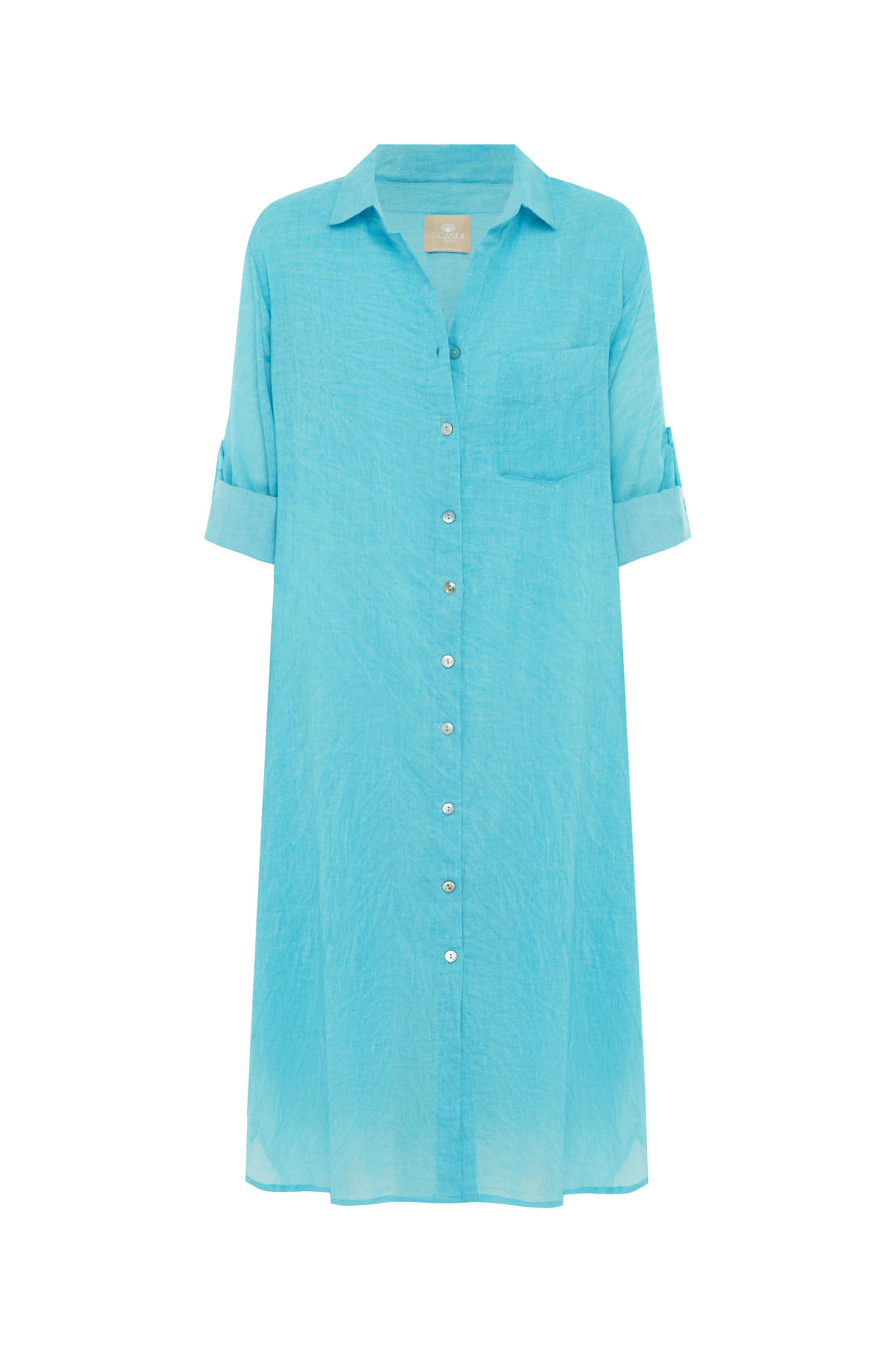 Scandi & Co Hailey Shirt Dress Blue Curacao
