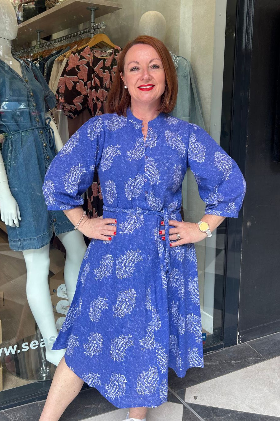 Scarlett Midi Dress - Shrine Blue