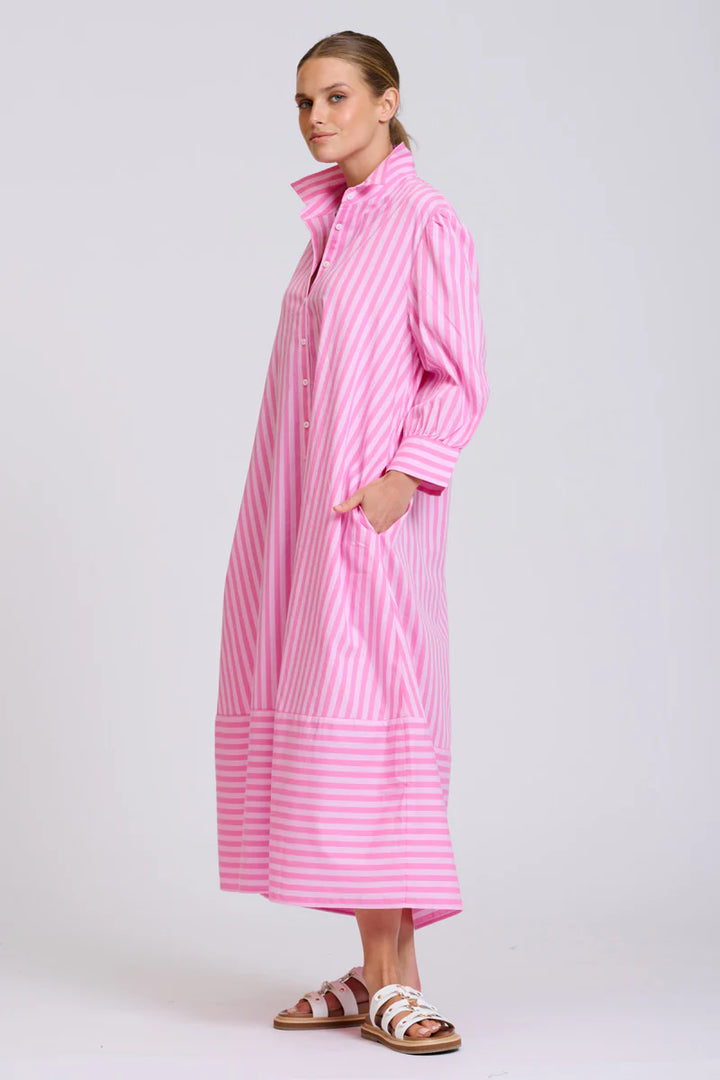 The Martha Dress - Double Pink Stripe