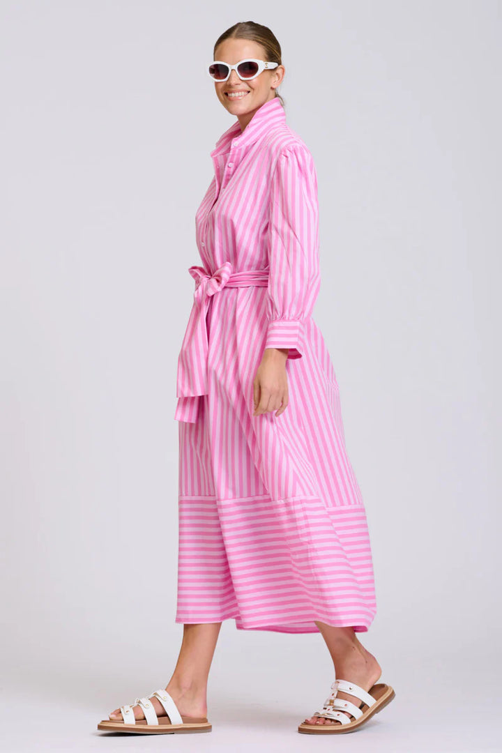 The Martha Dress - Double Pink Stripe
