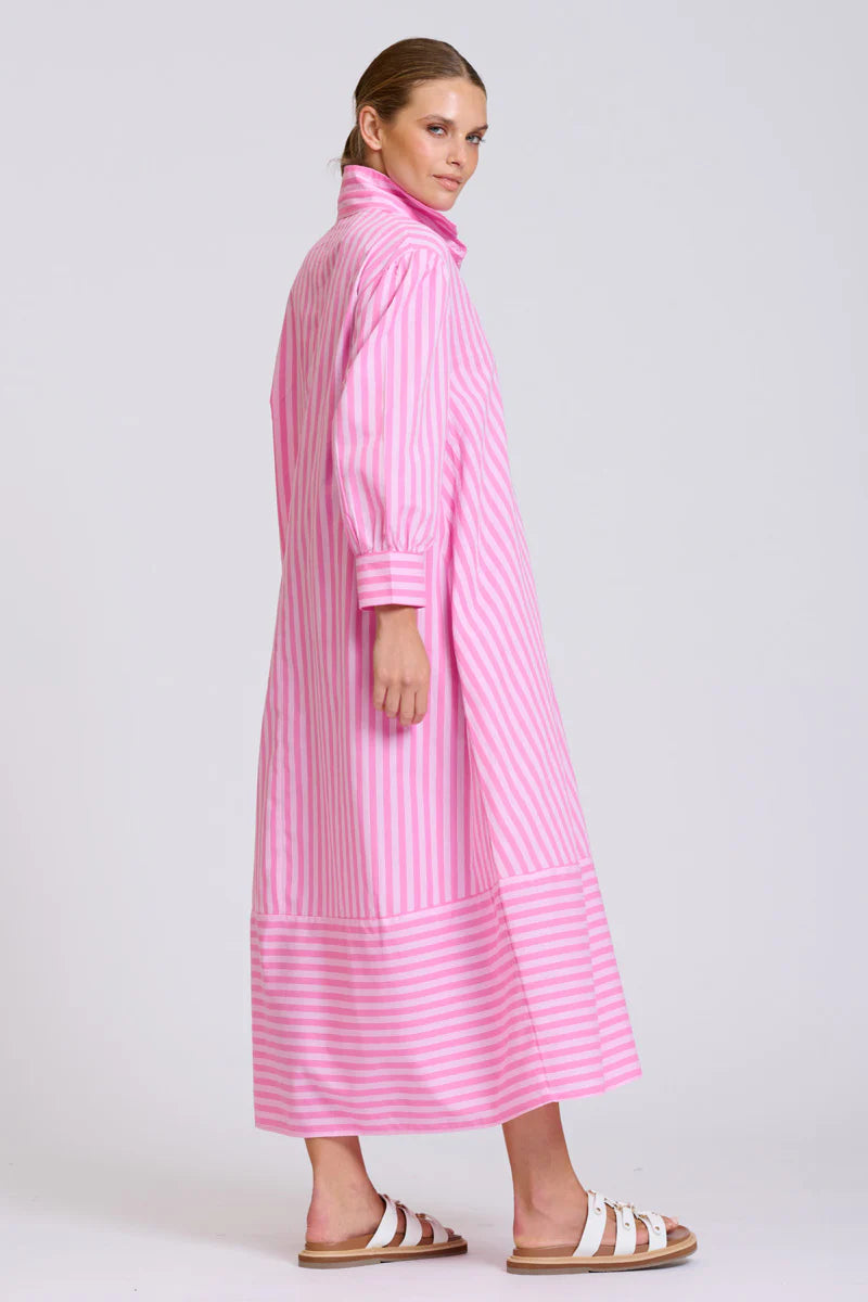 The Martha Dress - Double Pink Stripe