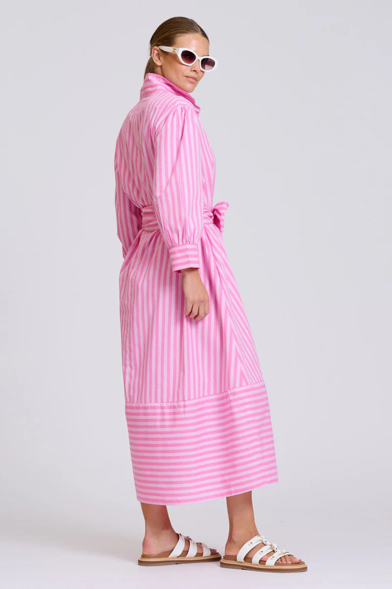 The Martha Dress - Double Pink Stripe