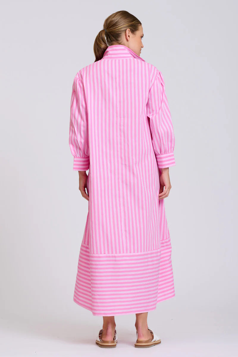 The Martha Dress - Double Pink Stripe