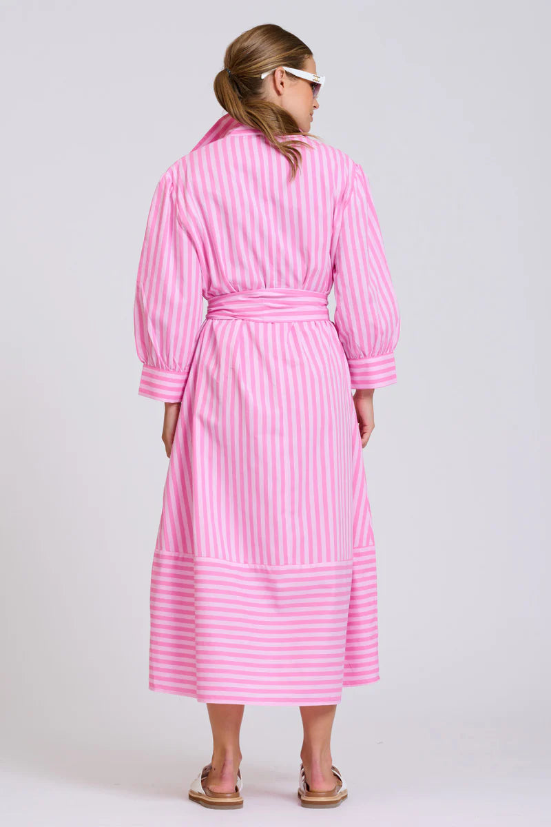 The Martha Dress - Double Pink Stripe