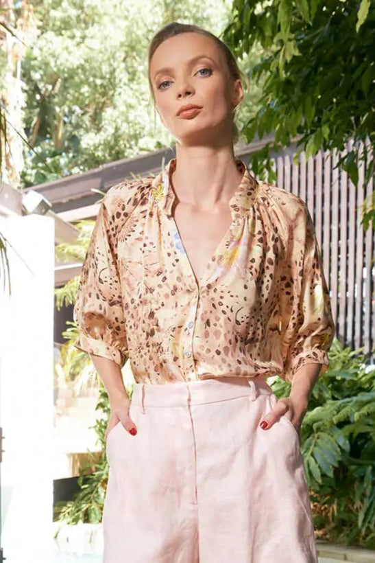 The Dreamer Label Taylor Cheetah Blouse